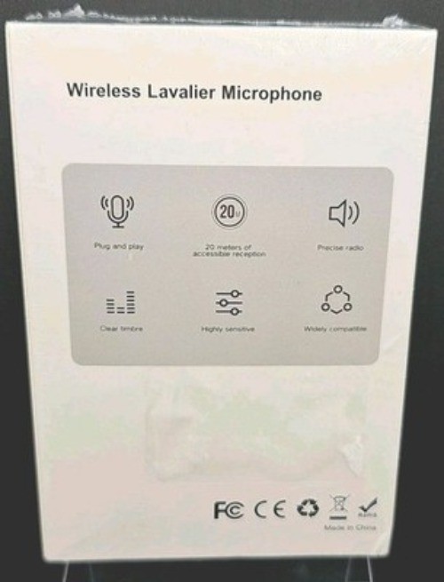 Wireless Lavalier Microphone Plug & Play 20m Range Compatible With Live Recordin
