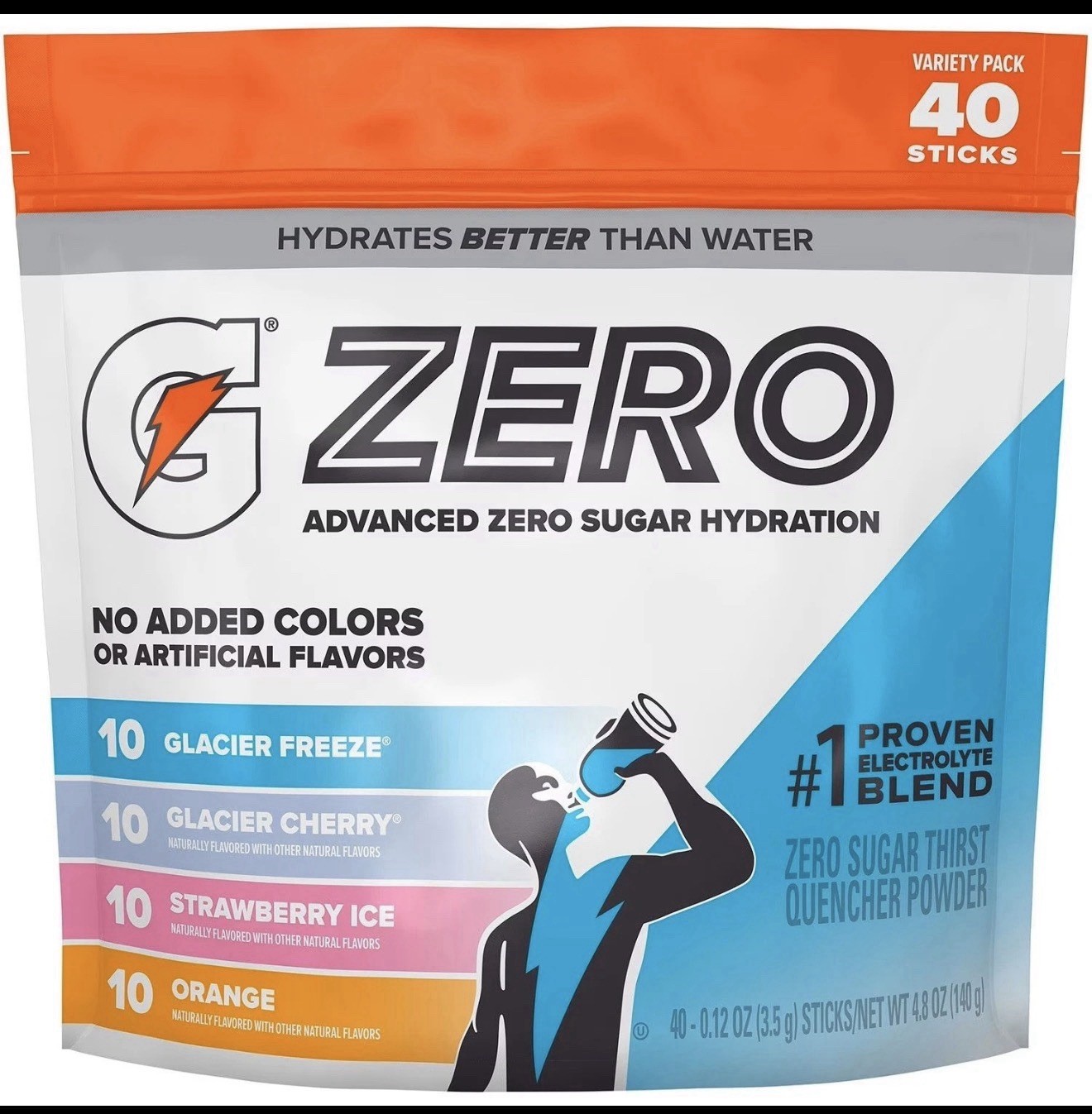 Gatorade G Zero Powder Variety Pack, 40 pk.