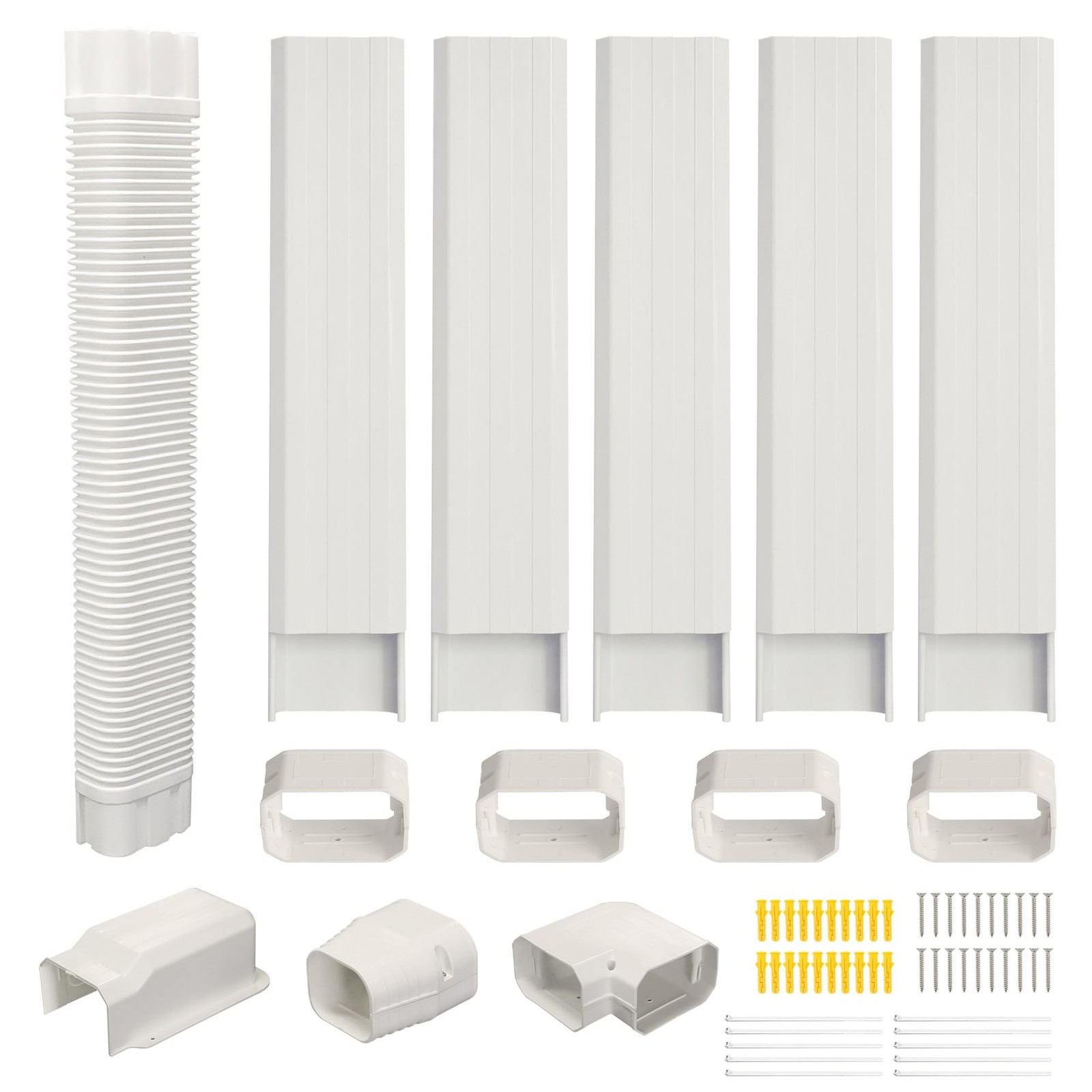 4" 10Ft Mini Split Line Set Cover,PVC line Set Cover kit for mini Split with ...