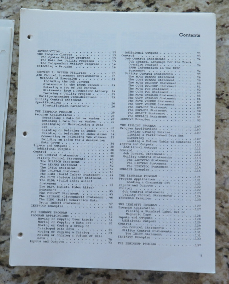 Vintage IBM System / 360 Operating System Utilities 506 and 507 Dated 1968