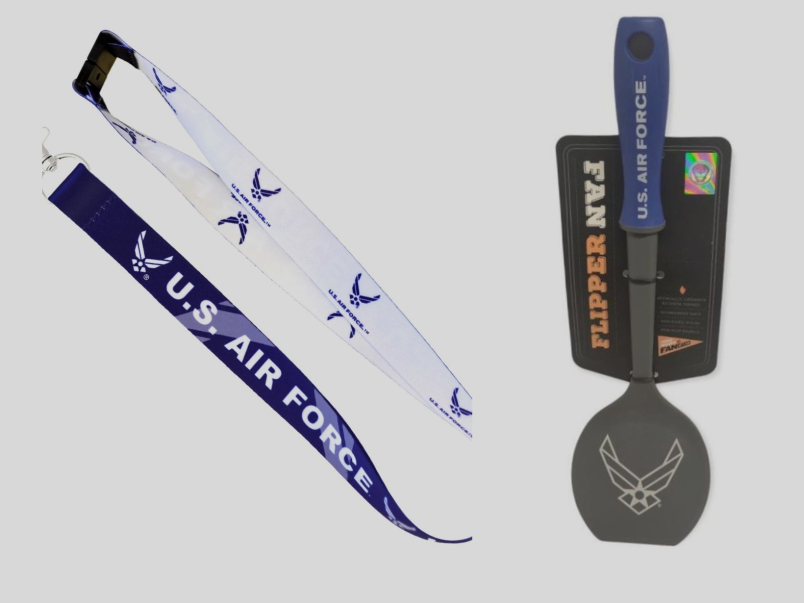 2 PC SET USA USAF Nylon Spatula Pancake Flipper BBQ and USAF Lanyard Both New