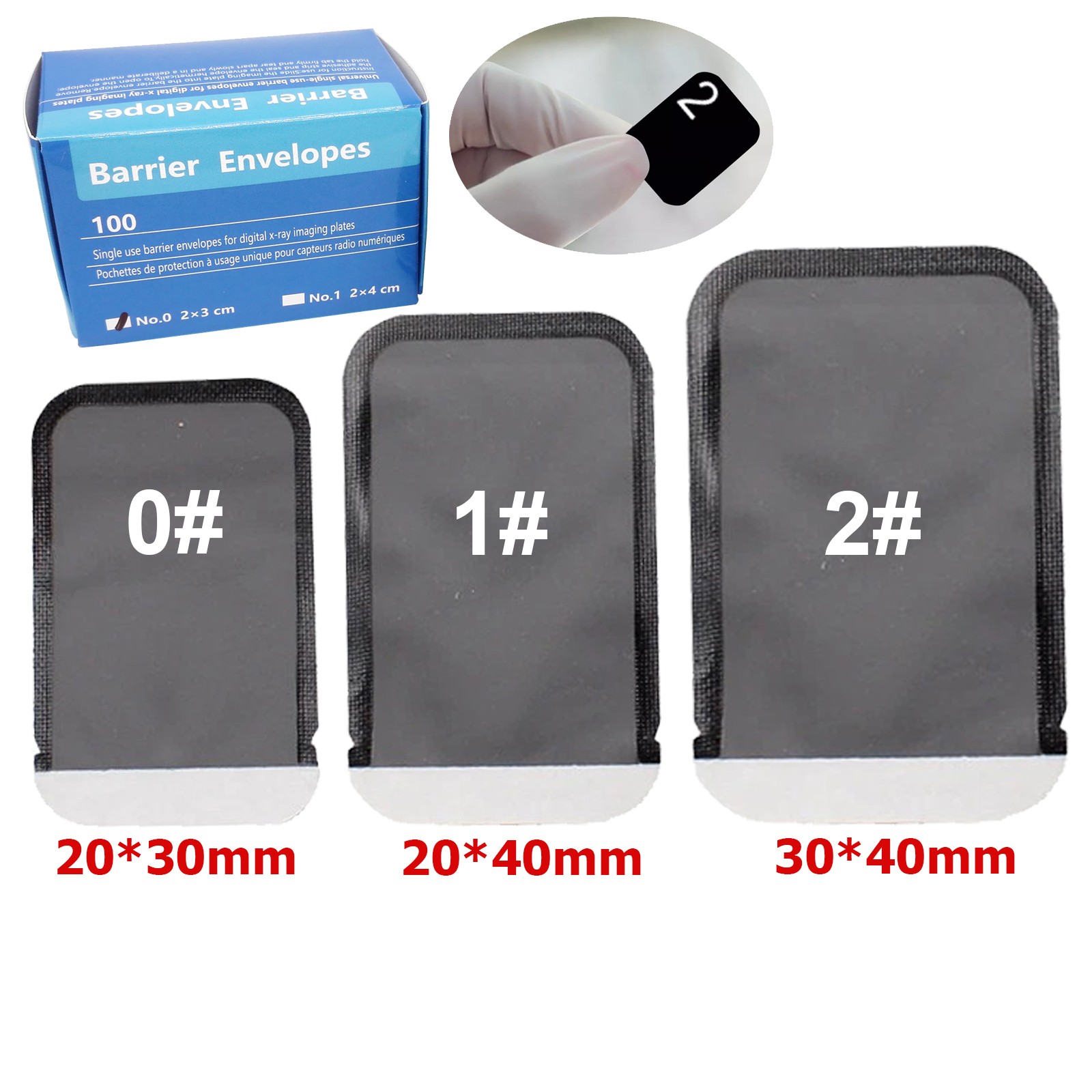 Dental Digital X-Ray Scan X Barrier Envelopes for Phosphor Plate #0/#1/#2
