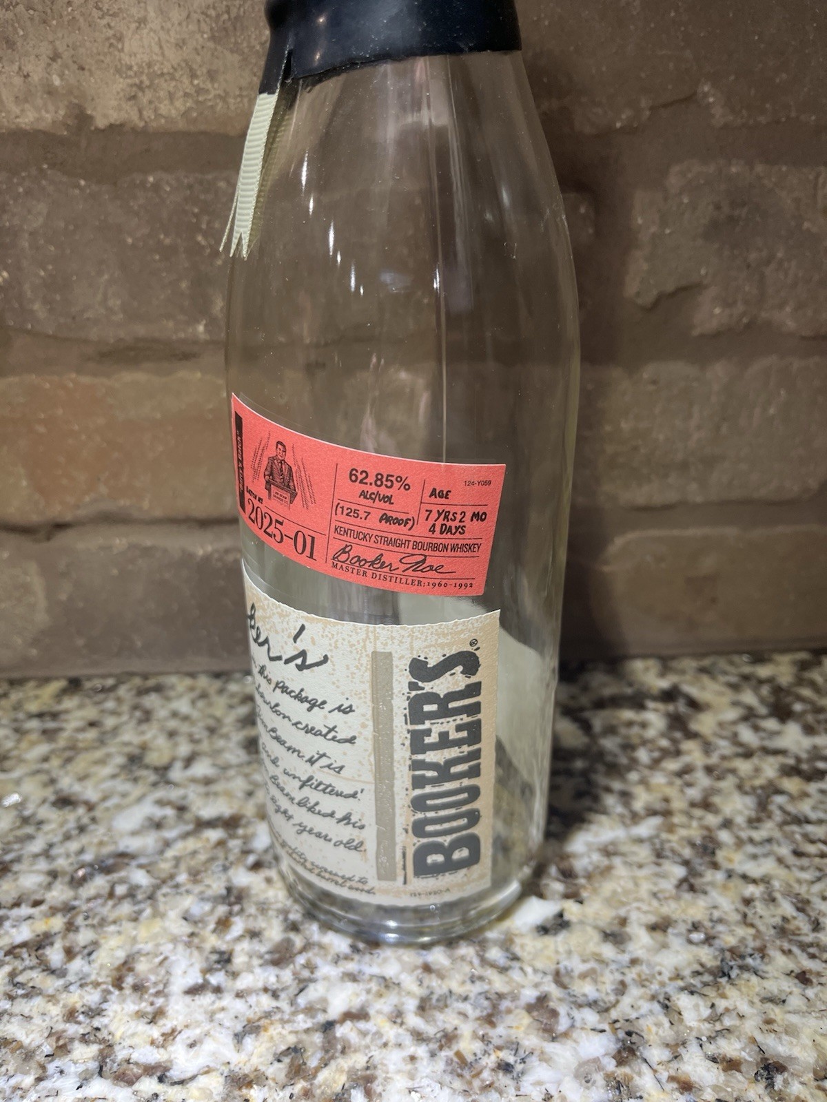 Booker's Uncut & Unfiltered Small Batch Bourbon Whiskey 2025-01 Empty