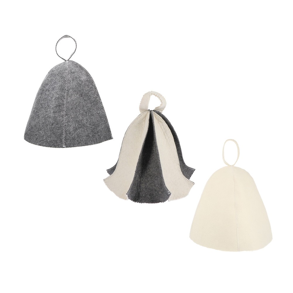 3pcs Thickened Felt Sauna Hats Head Protection Covers for Sauna Steam Room Hats