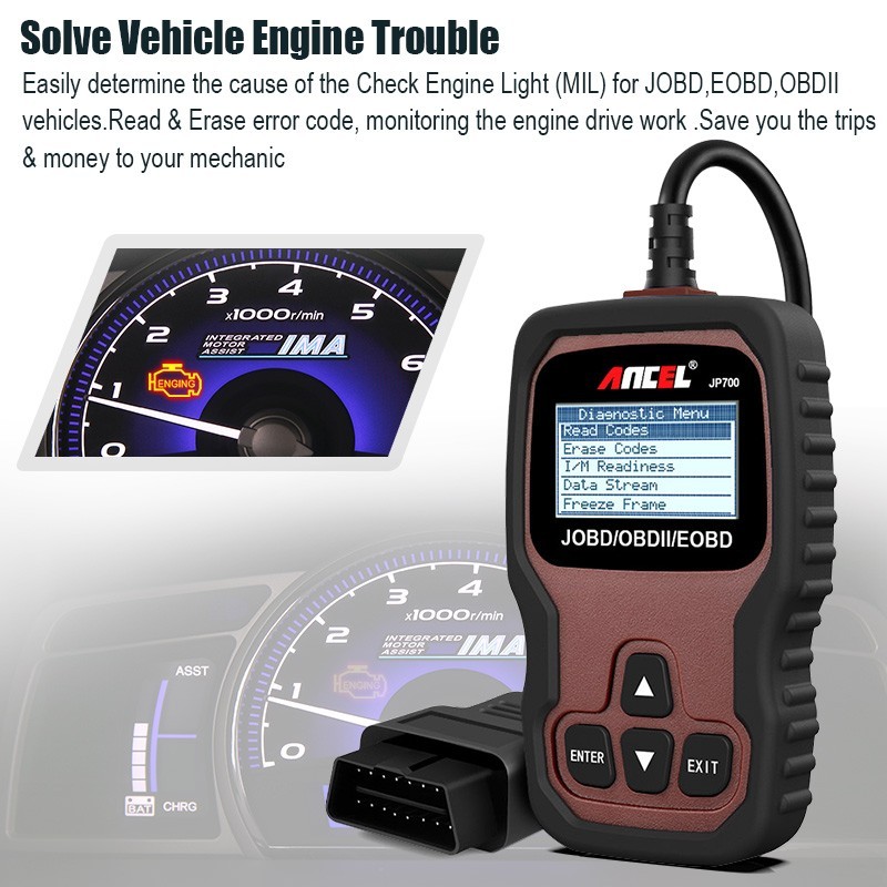 Ancel JP700 OBD2 Car Diagnostic Scanner JOBD Code Reader OBD2 Auto Engine Check