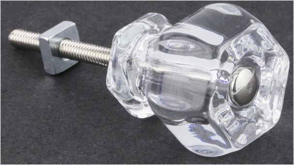 1-1/4" Antique Glass Knob Clear
