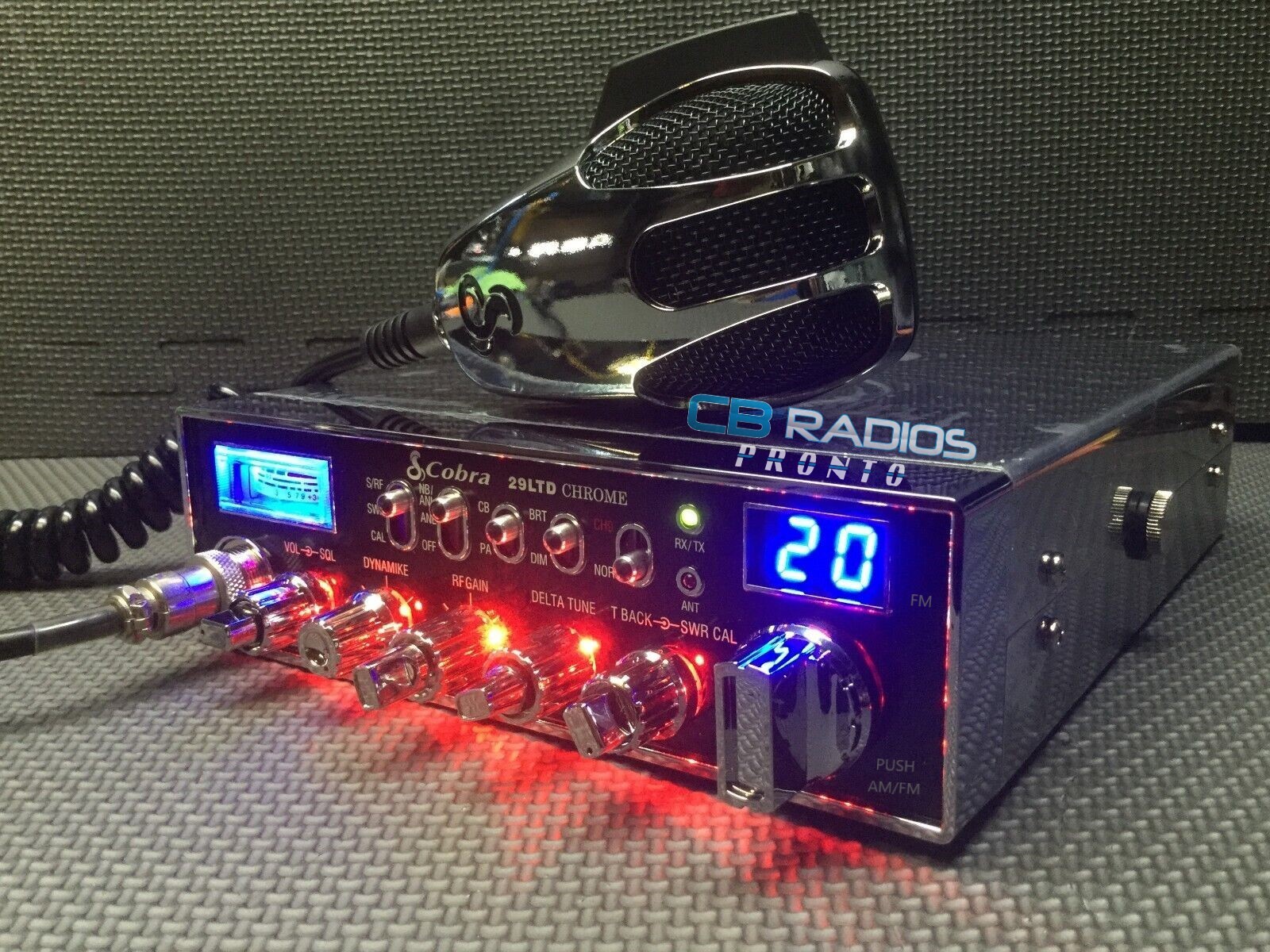 Cobra 29 LTD Chrome CB -RED NITRO LIGHT RINGS+PERFORMANCE TUNED+RECEIVE ENHANCE