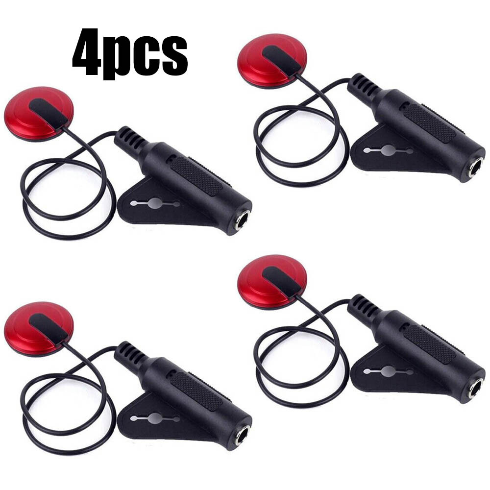4X Piezo Contact Microphone Mic Pickup for Guitar Violin Banjo Mandolin US Stock