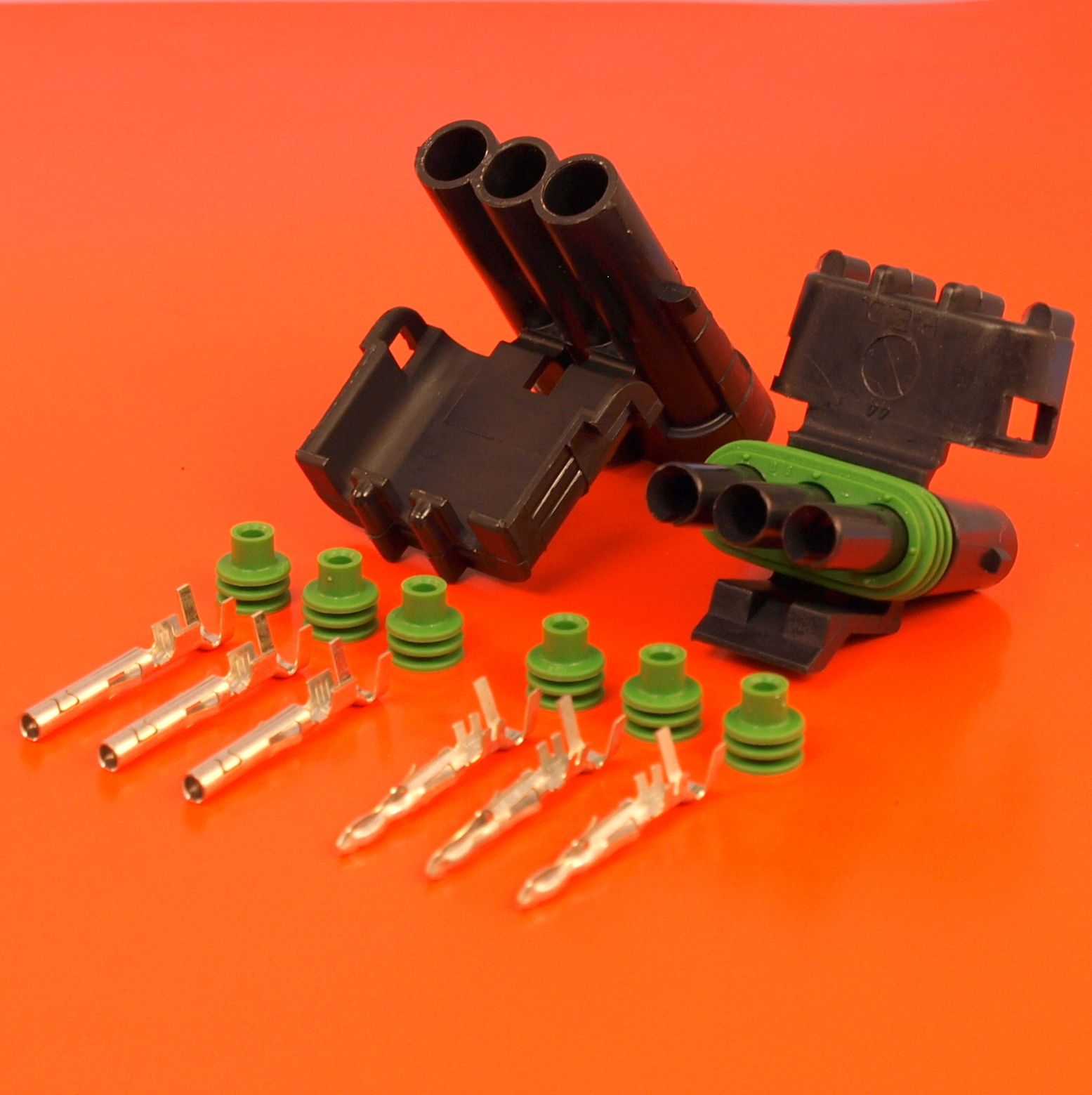 Genuine 3 Way / Pin Male & Female Delphi Weatherpack Series Connector Kit