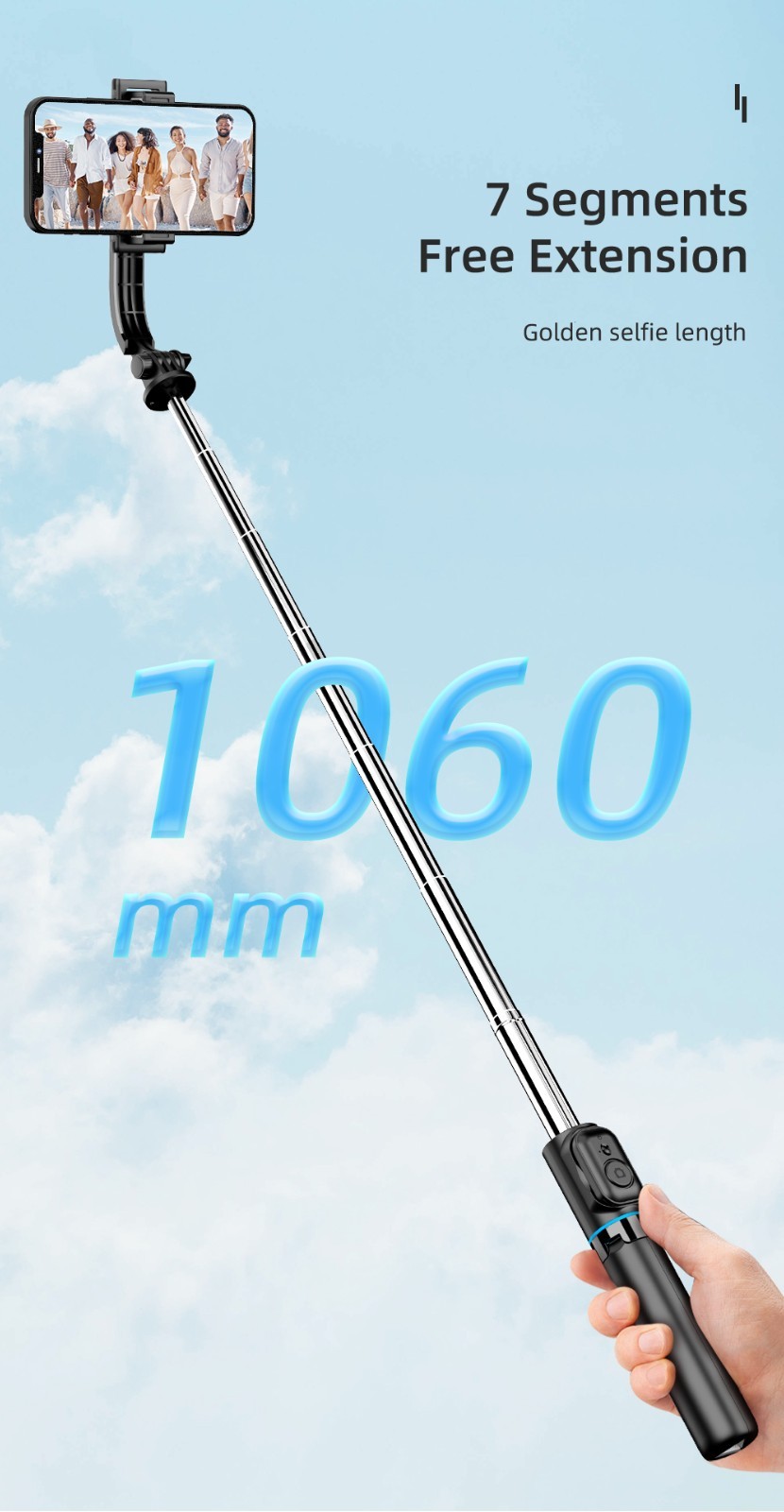 42" Cell Phone Selfie Stick Tripod Wireless Remote Extendable for iPhone/Android