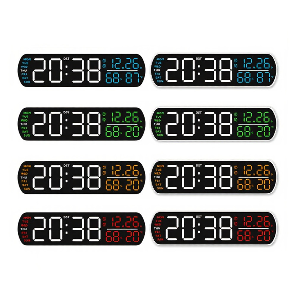 Digital Alarm Clock with Forward Backward Timer Temp Humidity LED Display ABS