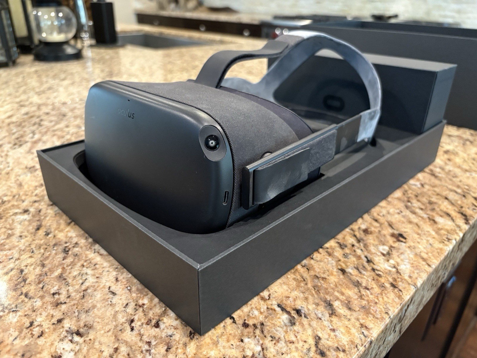 Occulus Quest 1 Virtual VR Headset with Accessories, Case, And Box