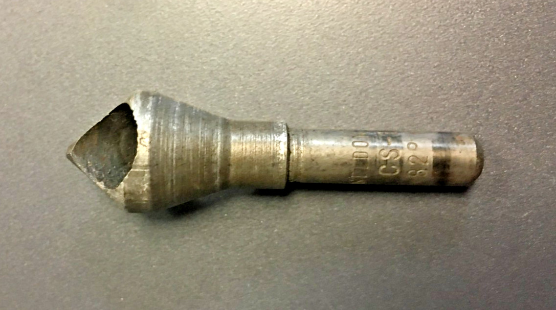 WELDON CS-18 HS 82° HS FLUTE COUNTERSINK 3/16" CUTTING DIAMETER, 1/4” SHANK, USA
