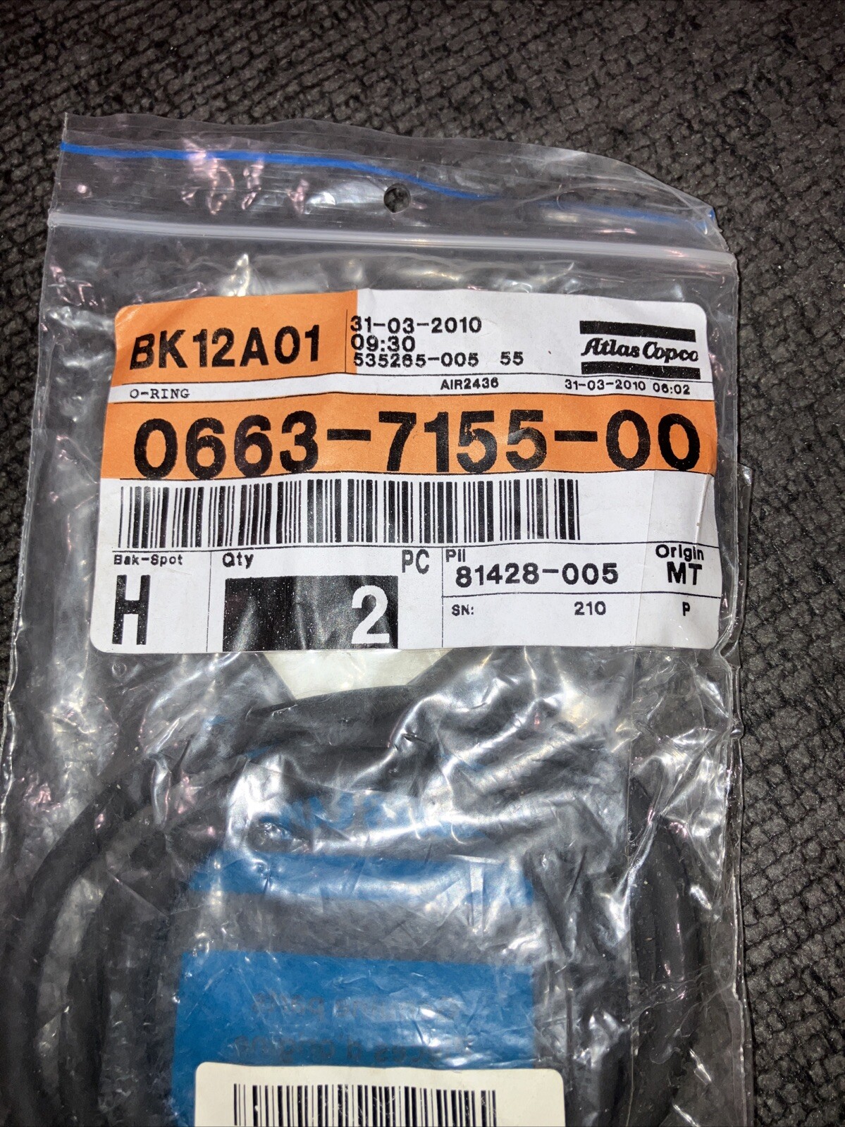 ATLAS COPCO 0663-7155-00 / 0663715500 (Lot Of 2)