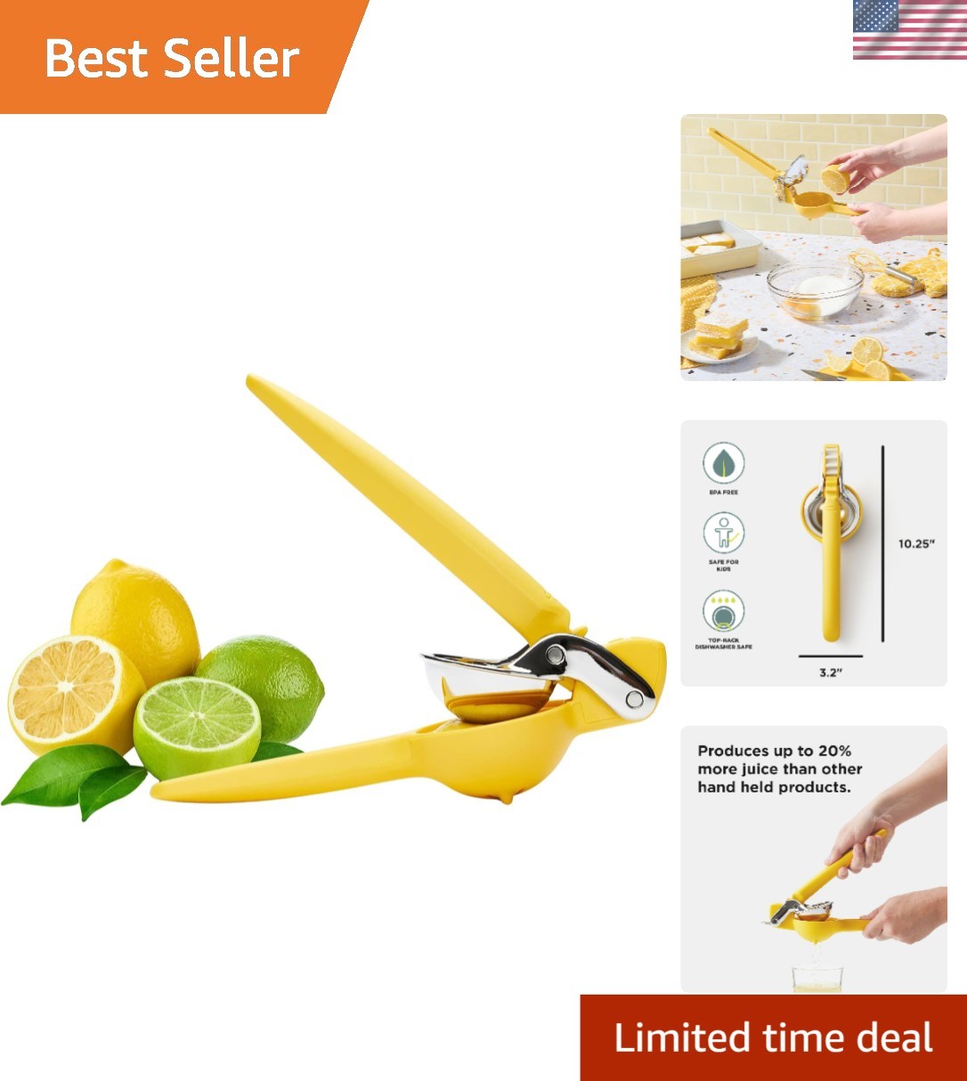 Durable FreshForce Citrus Juicer with Compact Design - Ideal for Lemons & Limes