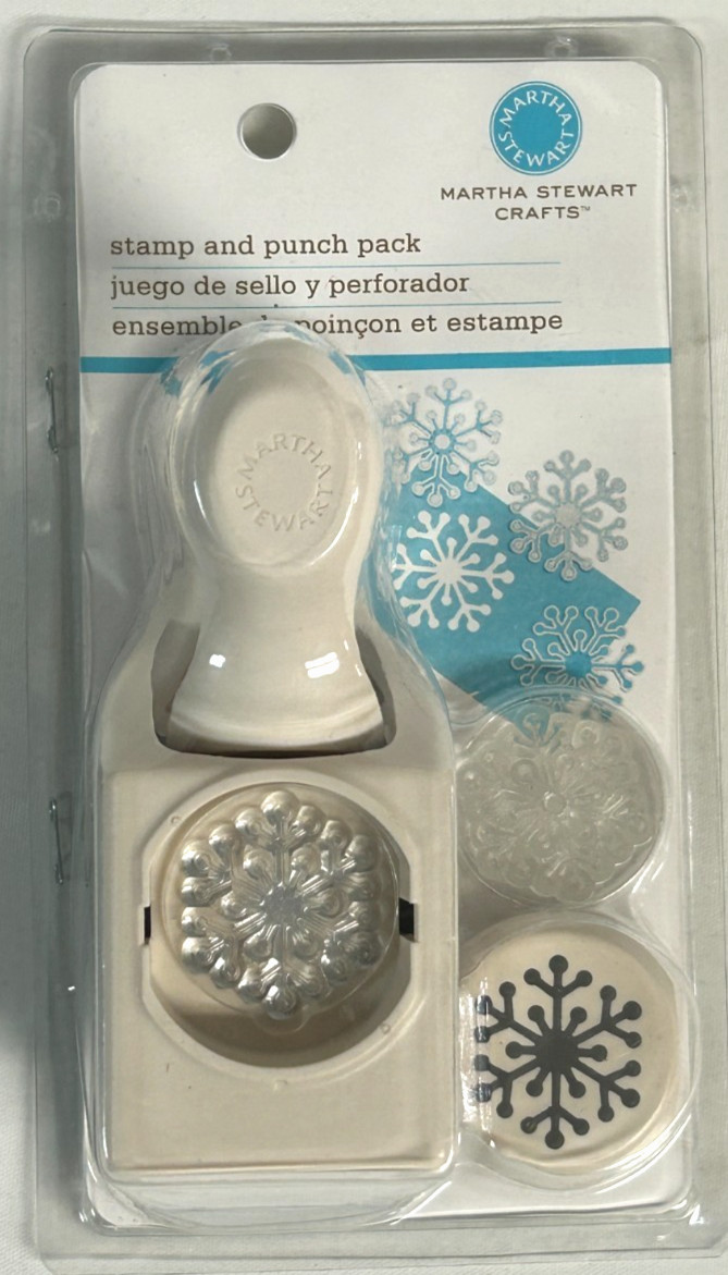 Martha Stewart Crafts Stamp and Punch Pack Snowflake Scrapbooking New Christmas