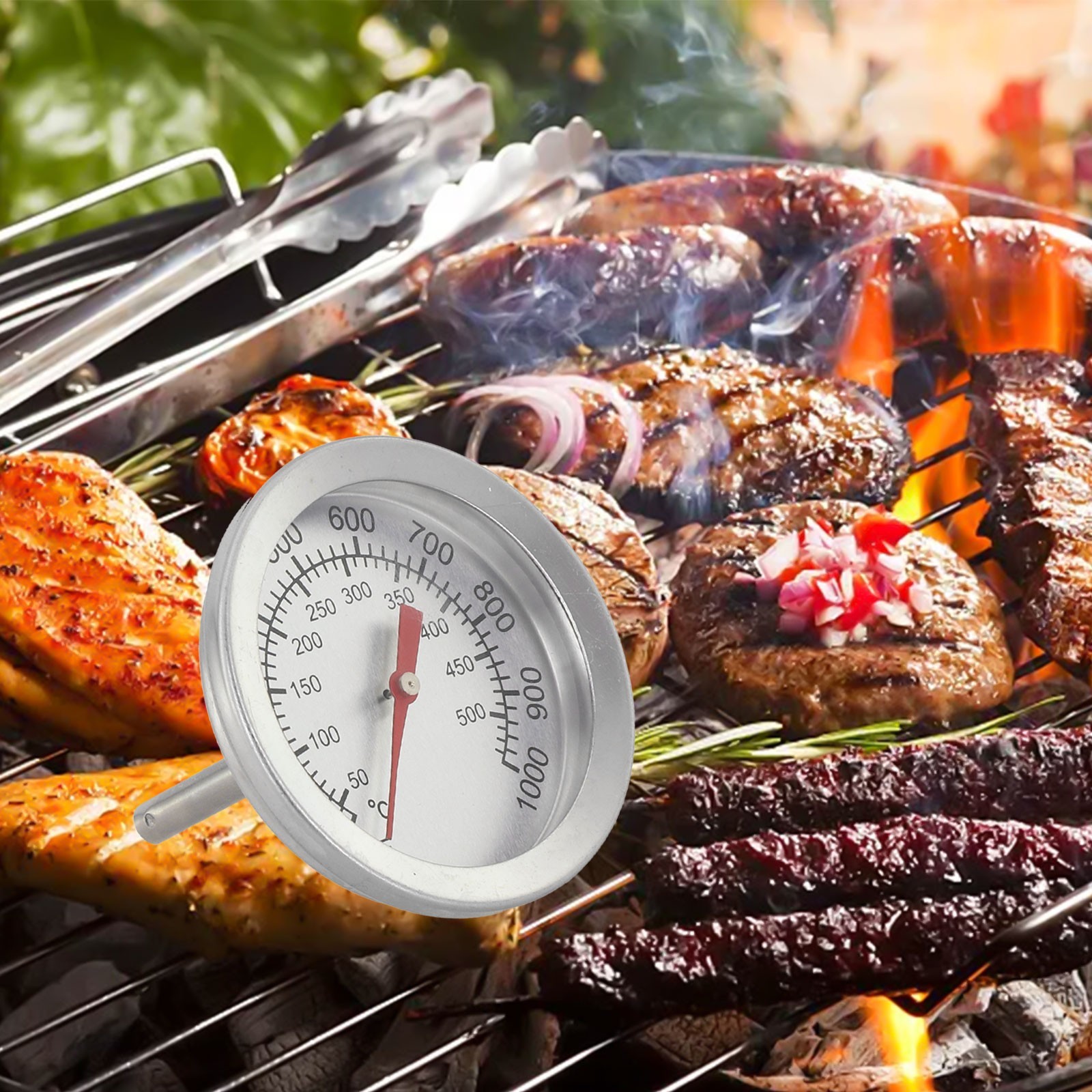 Practical Grill Thermometer 50~500?? Color: Silver Material: Stainless Steel