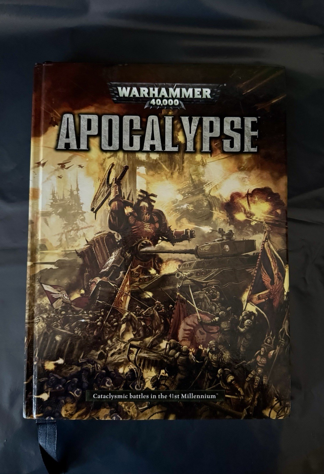 Hardcover rulebook for Warhammer 40,000: Apocalypse, specifically the edition