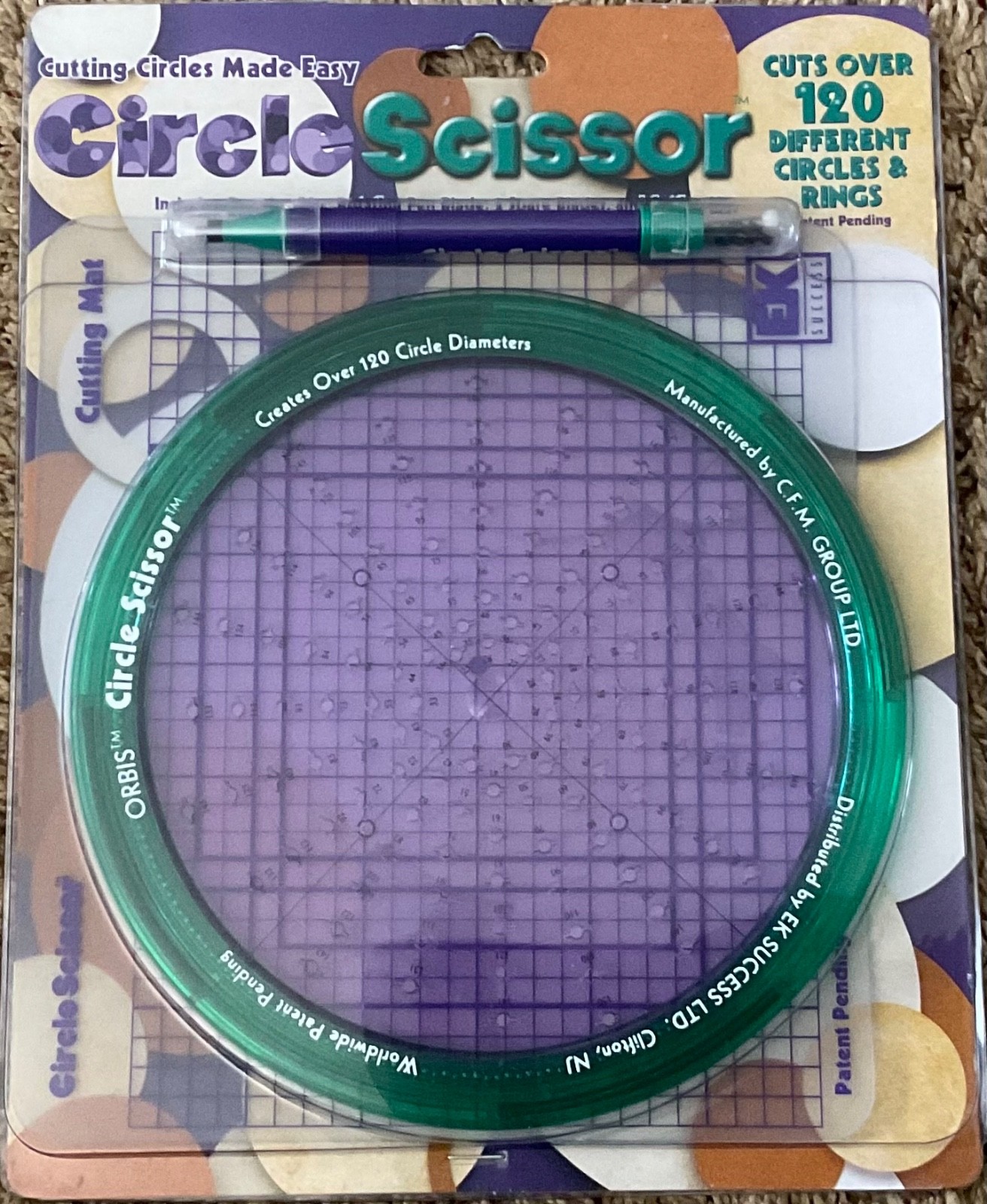 NEW EK Success CIRCLE SCISSOR With Cutting Mat & 3 Blades #1