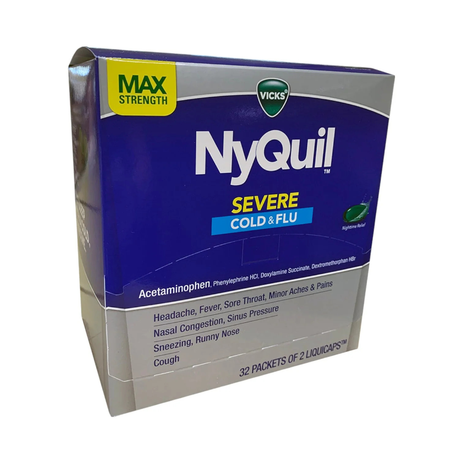 NyQuil Nighttime Cold Relief LiquiCaps| 32-Count Display