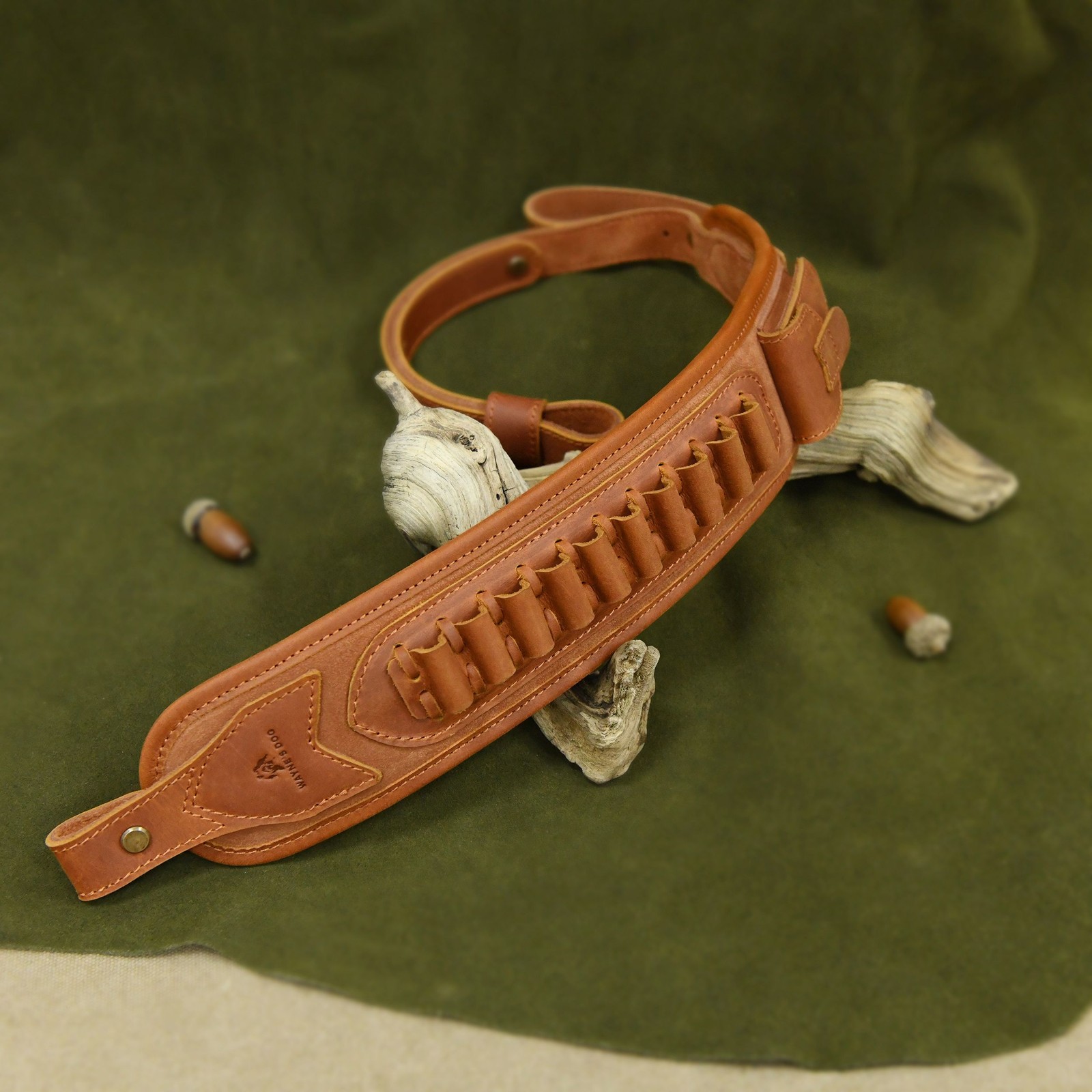 Cowhide Leather Rifle Shell Holder Sling.357 .30/30 .38 .223 .32Win Spcl .32-40.