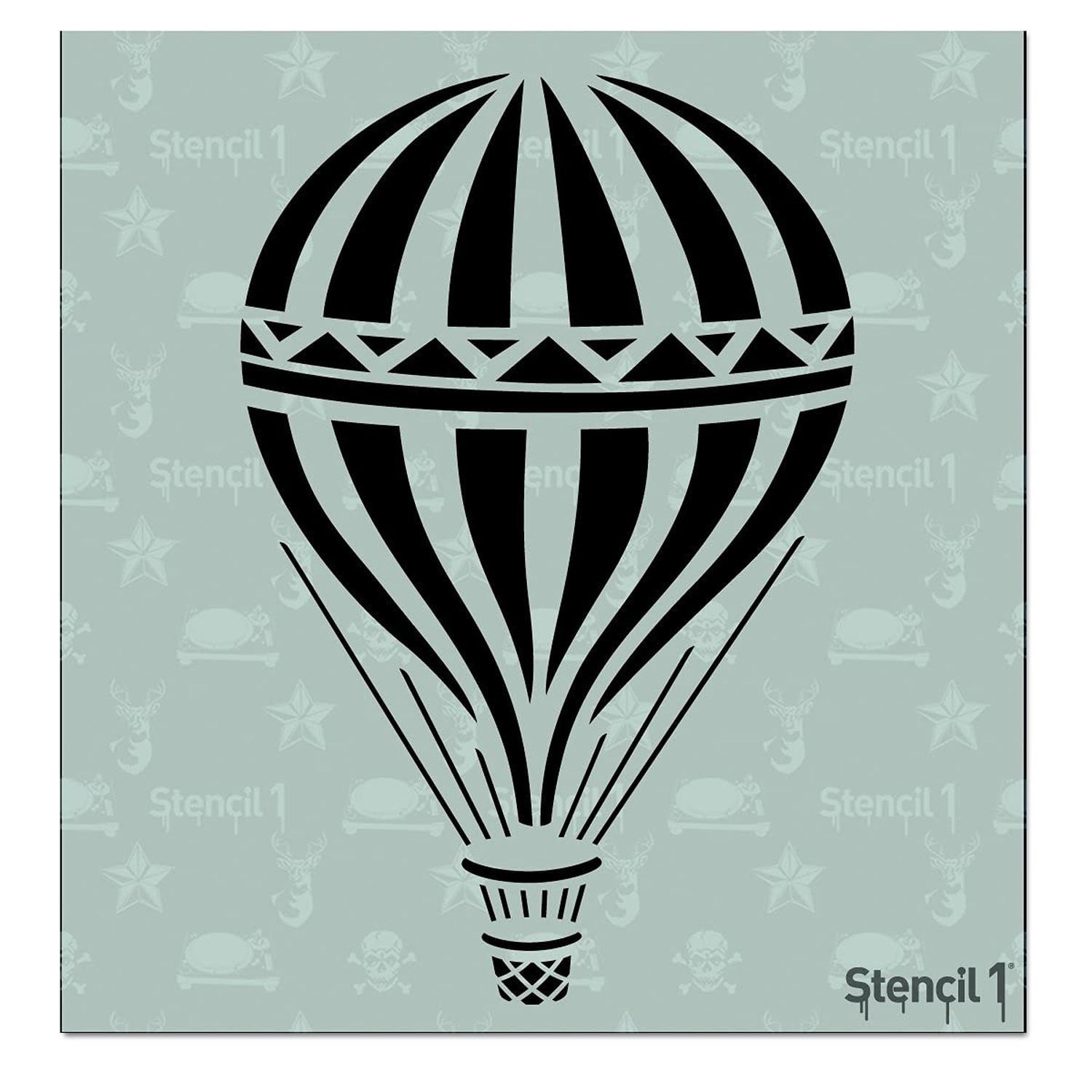 Hot Air Balloon Stencil 5.75" x 6" - Durable Quality Reusable Stencils for Pa...