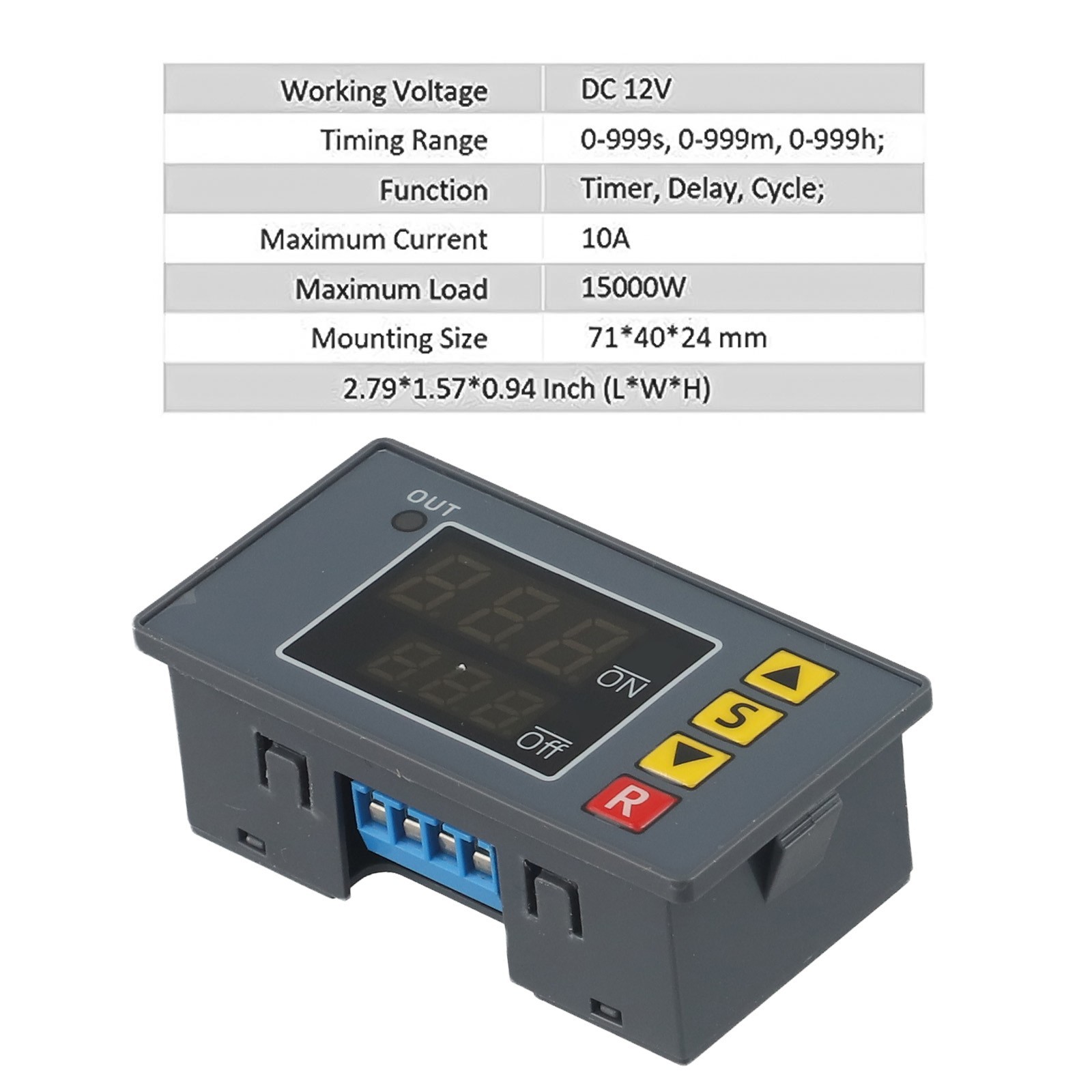Digital Timer Module 10A 12V DC Time Delay Relay Water Pump Engine Control