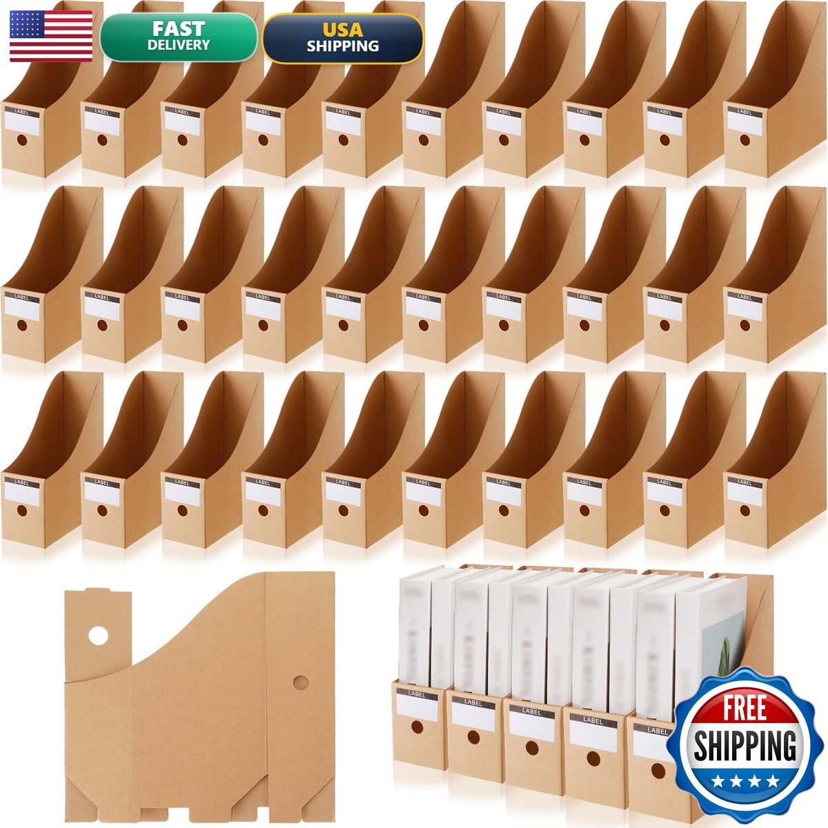 Geyee 50 Pcs Cardboard Magazine Holder Magazine File Holder Magazine Storage