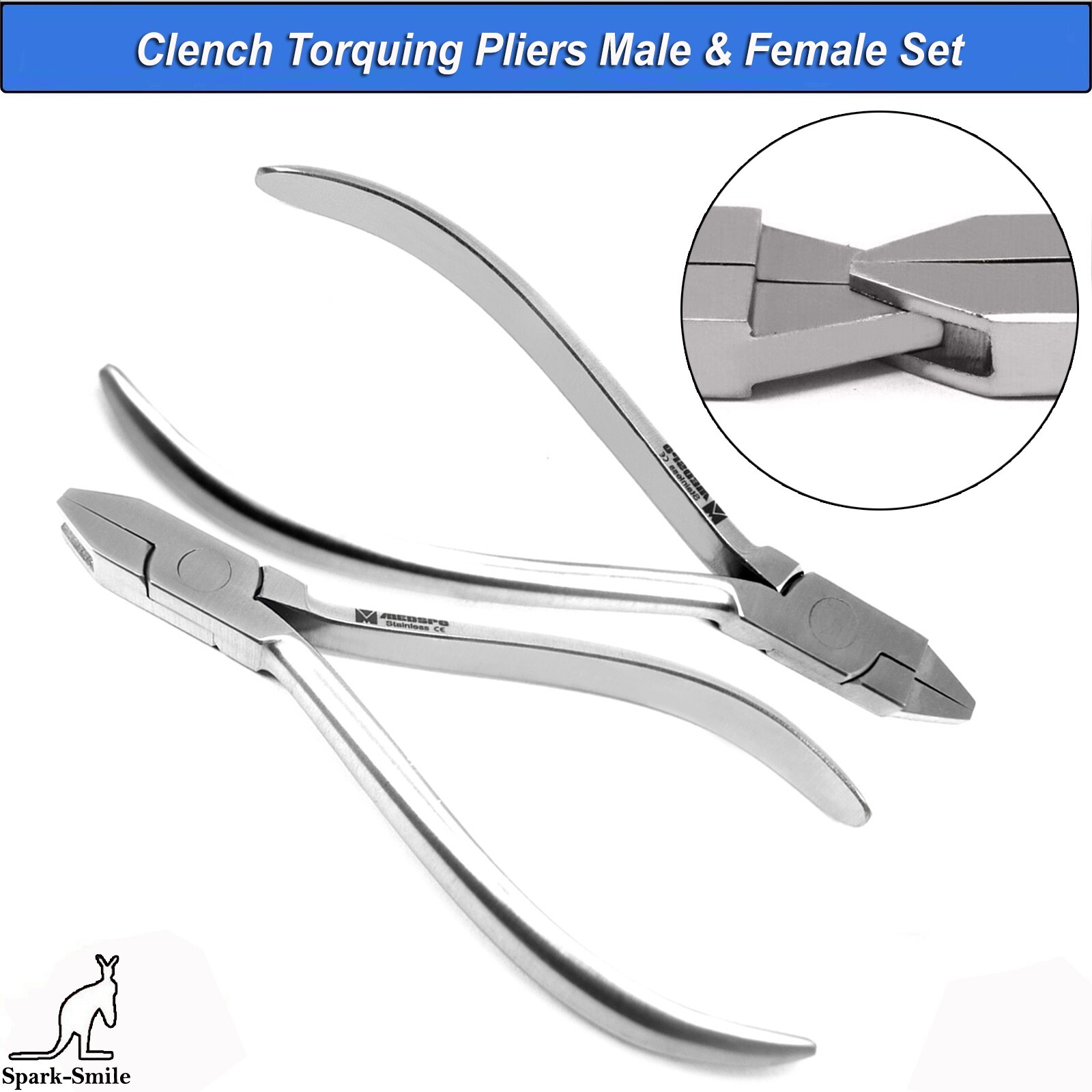Torquing Orthodontic Pliers Male & Female Dental Instruments Dentist Set Of 2 CE