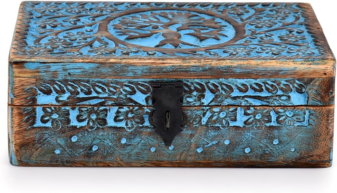 Wooden Jewelry Box, Tarot Box, Trinket Box, 8" X 5" X 2.5", Decorative Storage