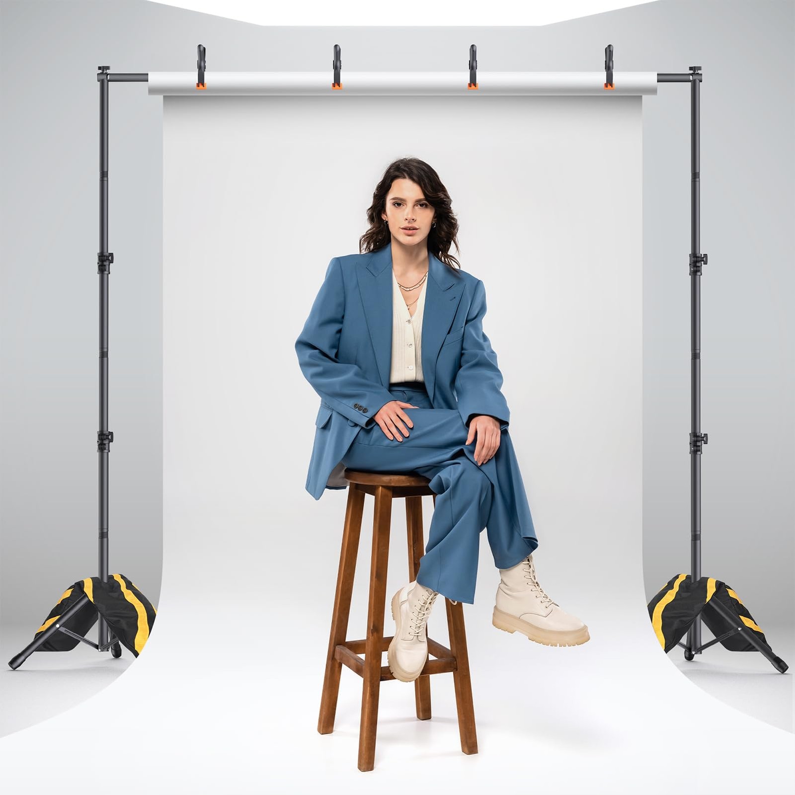 Eocnrhe Backdrop Stand Kit - 6 Widths 10X7.5Ft Adjustable Background Stand For