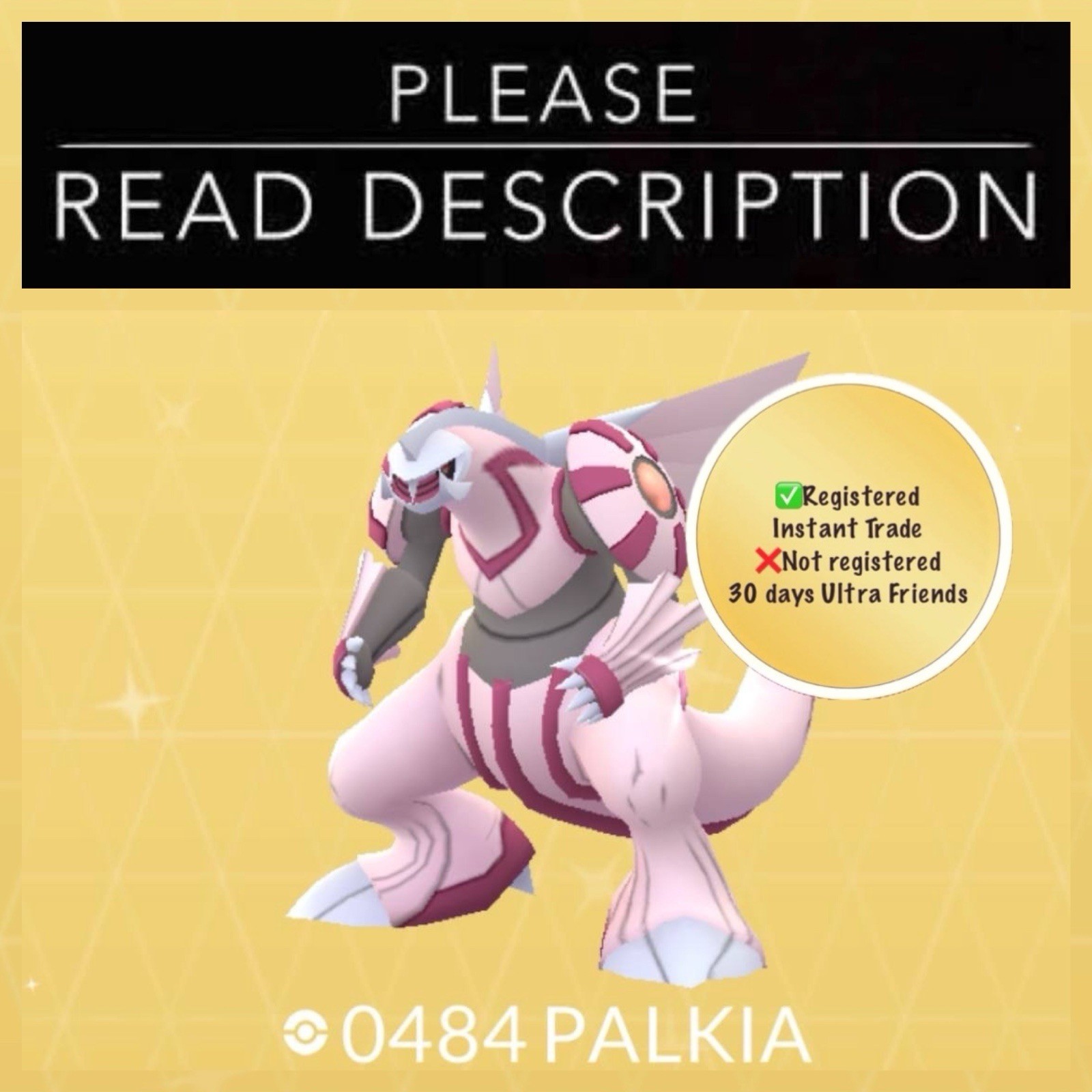 Shiny Palkia (Instant registered or 30 days Ultra Friends) - Pokémon Go