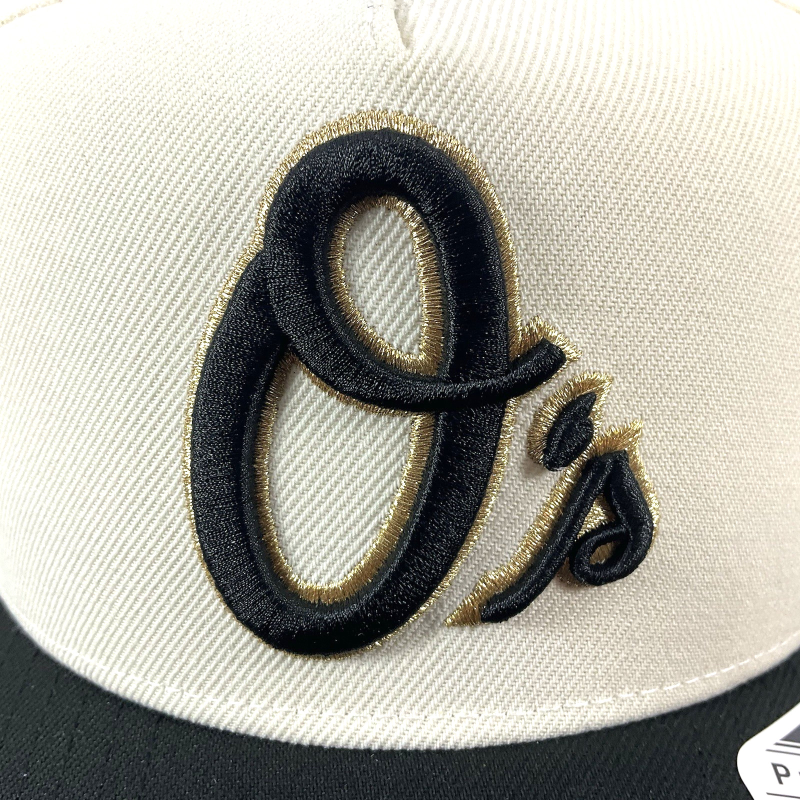 New Era Baltimore Orioles Exclusive Cream Blk 9FIFTY A-Frame Snapback Hat Cap