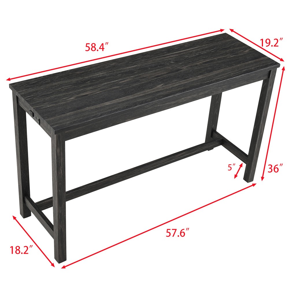 Bar Table Set with Power Outlet Bar Table and Chairs Set4 Piece Dining Table Set