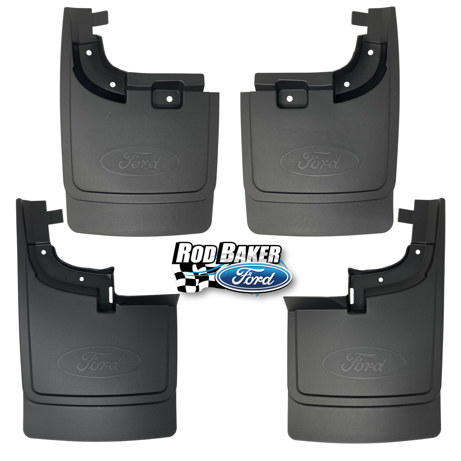 17 thru 22 Super Duty OEM Ford Splash Guards Mud Flaps 4pc Set SRW without Lips