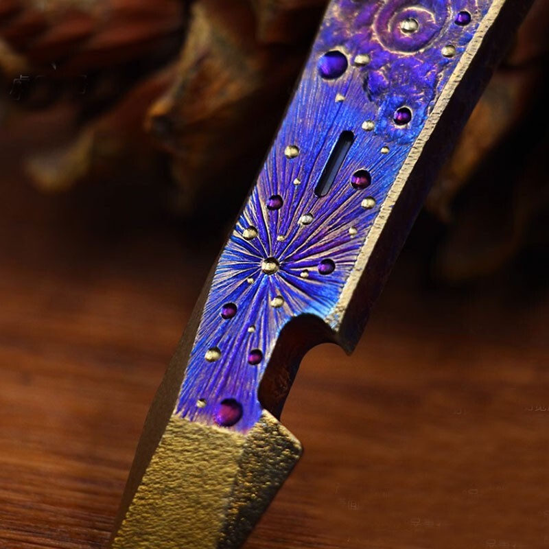 EDC Titanium Alloy Meteorite Pattern Multi Tools Pry Bar Crowbar Opener Outdoor