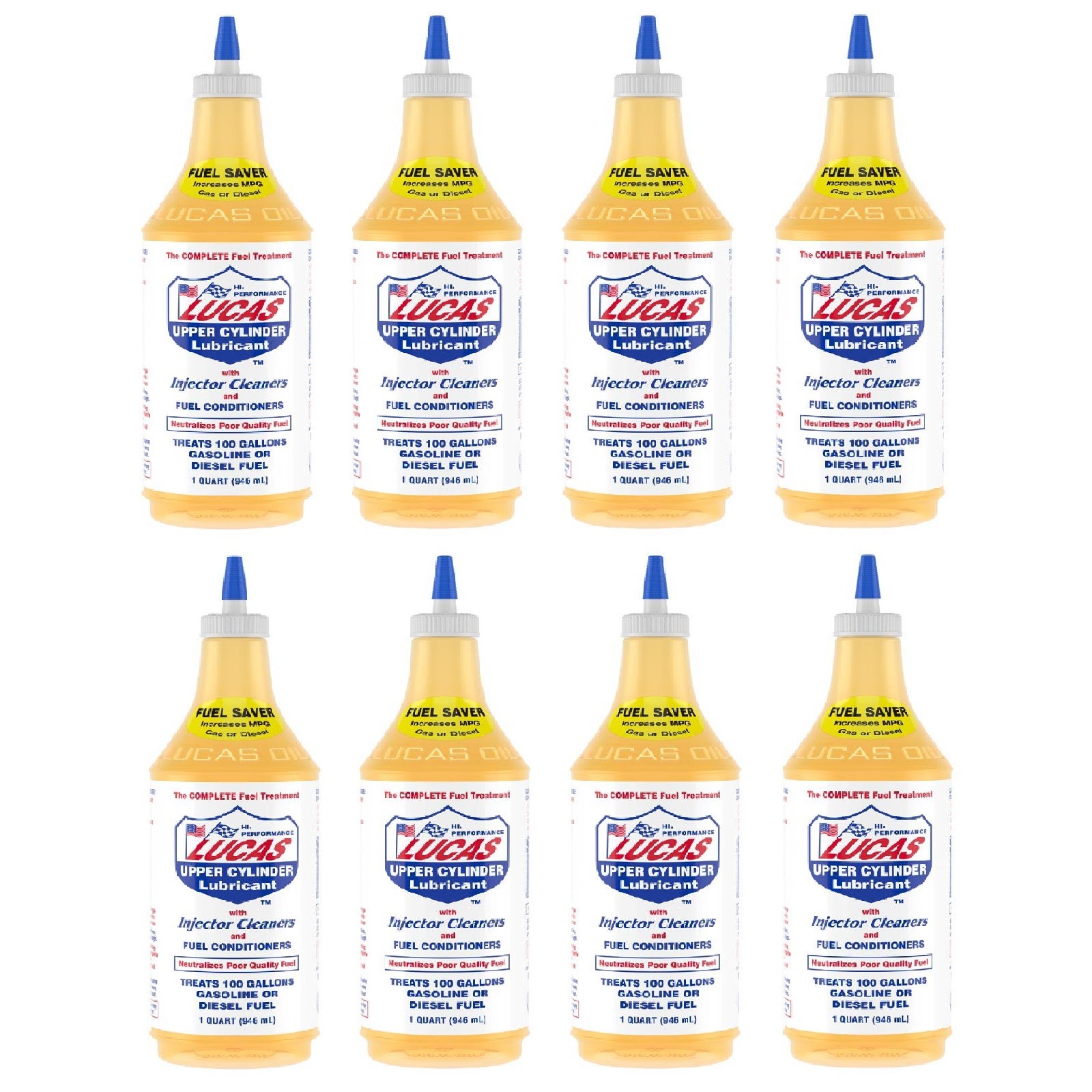 Lucas Oil 1 Quart of Cleansing & Lubricating Fuel Treatment Set of 8