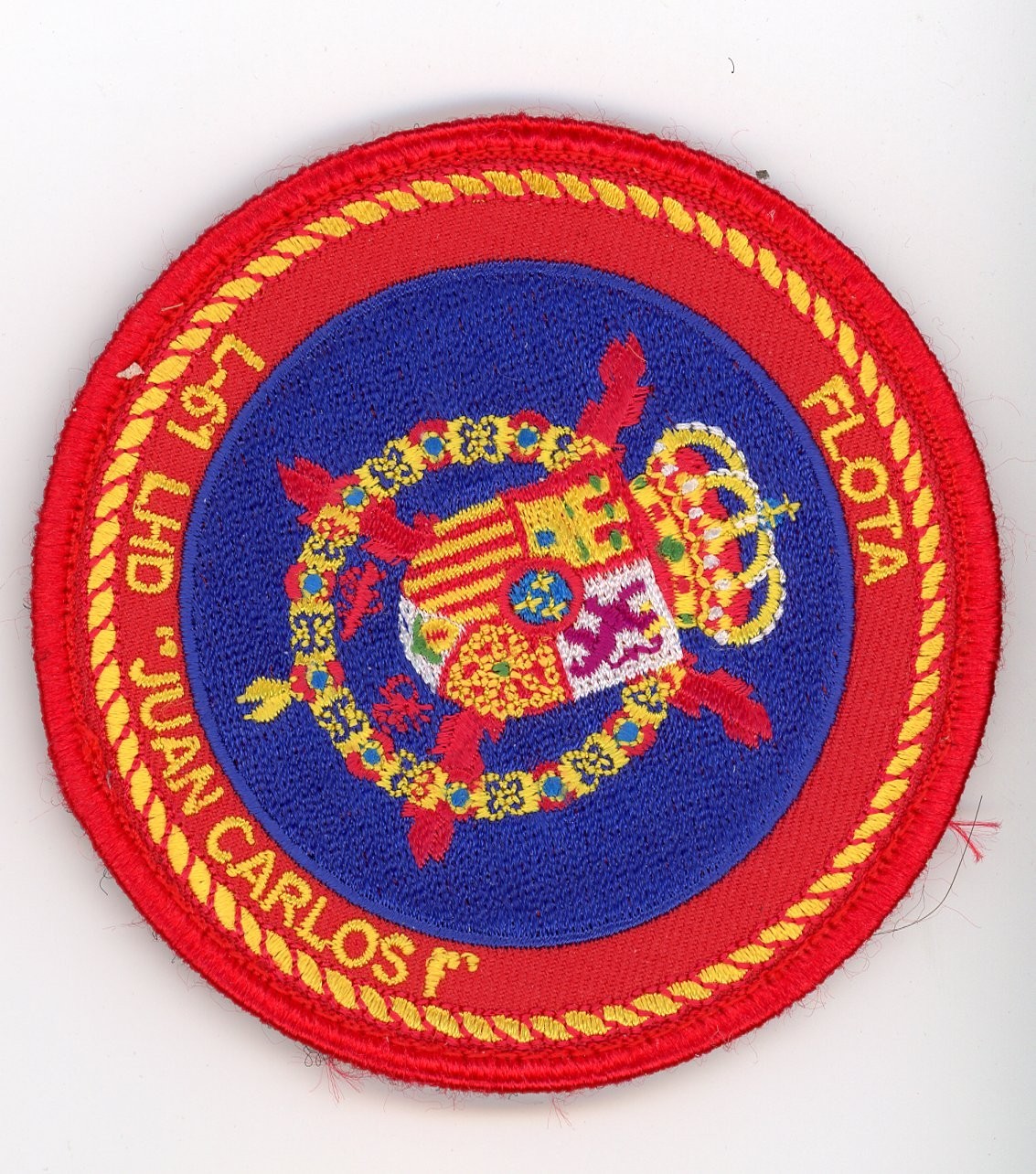 PATCH SPAIN NAVY L-61 LHD JUAN CARLOS I FLEET DOUBLE VEL BACK PARCHE