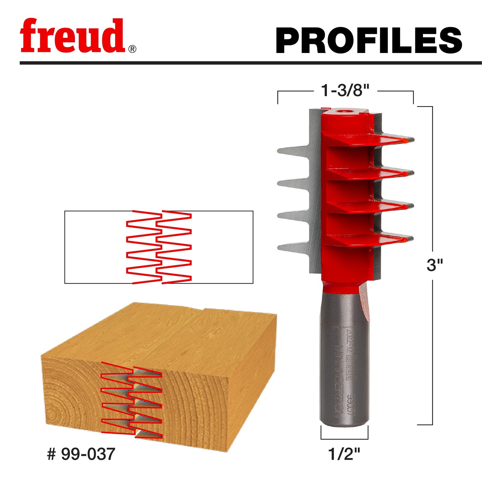 Freud 99-037 1-3/8 Dia. Finger Joint Bit 1/2 Shank