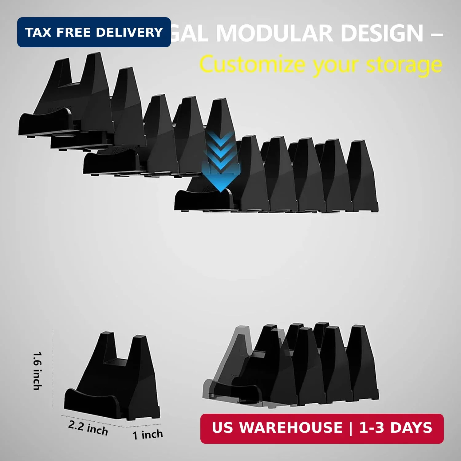 WAENLIR 48PCS Magnetic Modular Wrench Organizer Set-Tool Drawer Storage Rack wit