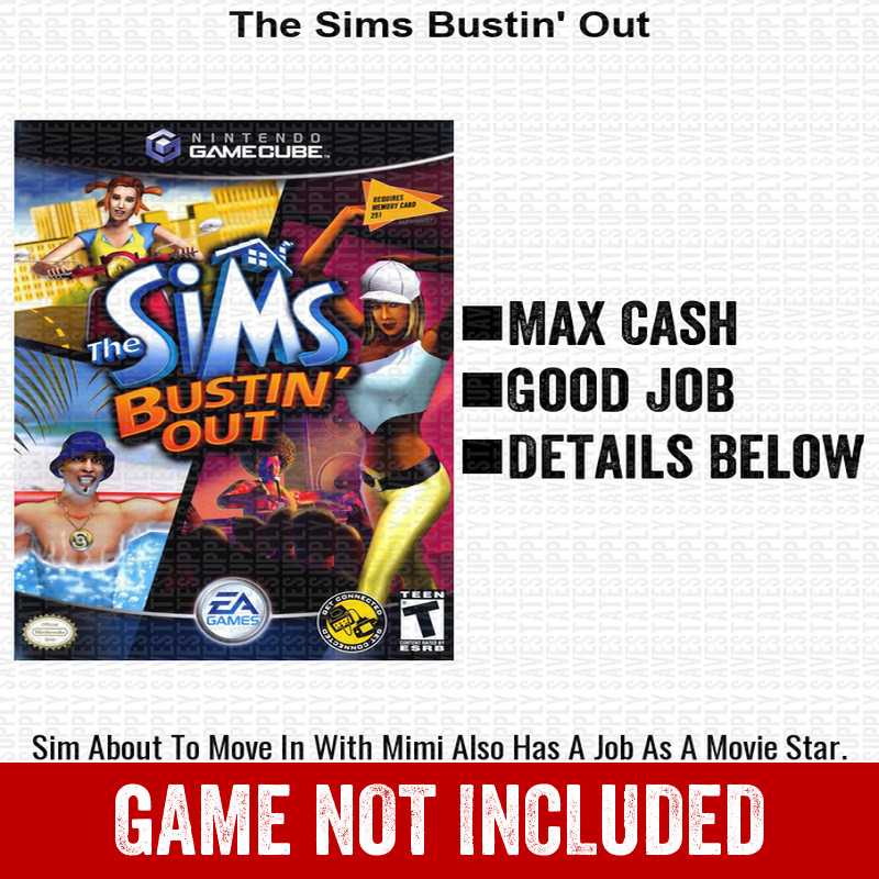 The Sims Bustin Out 100% Nintendo GameCube Memory Card Save CHEATS