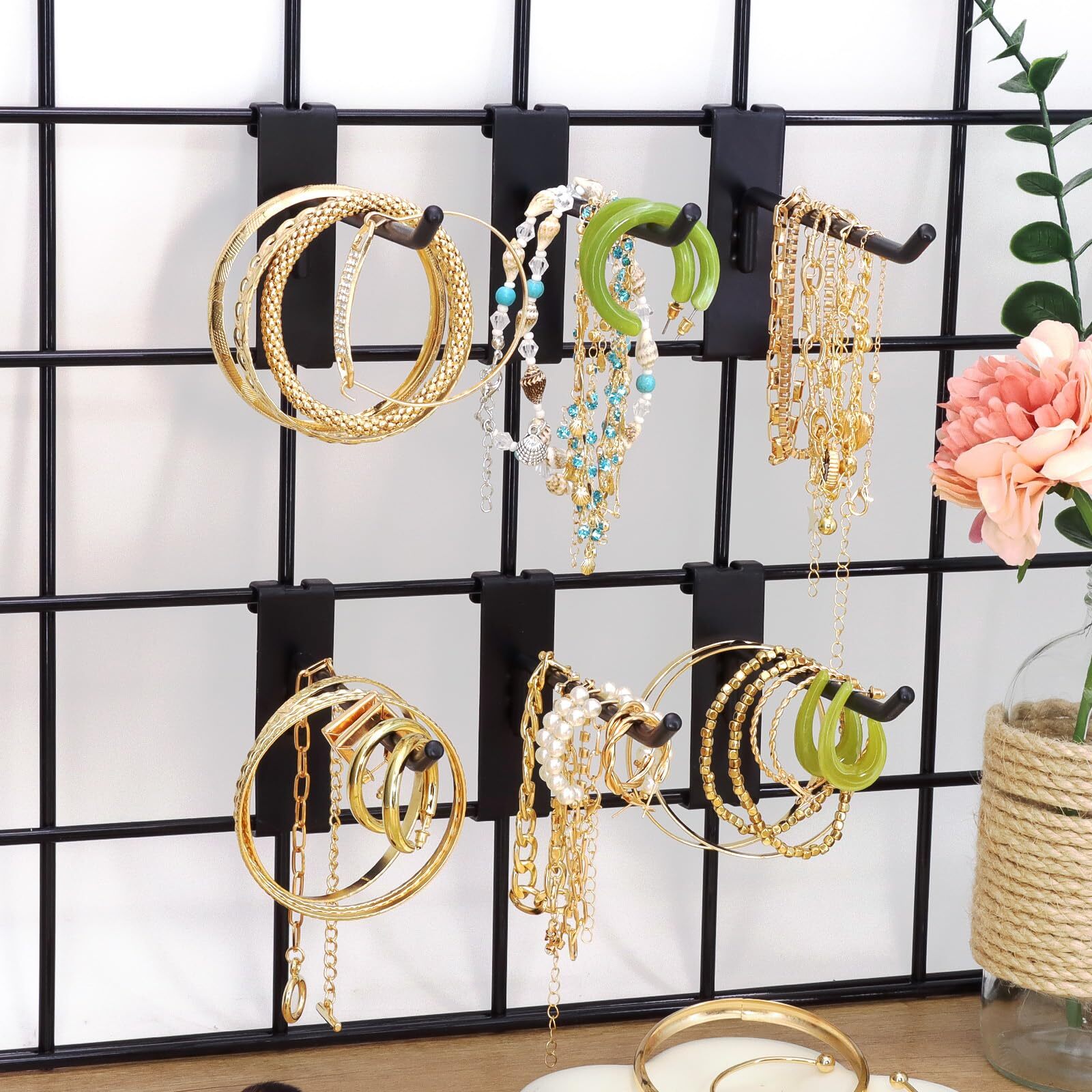 60 Pcs Gridwall Hooks 6 Inch Grid Wall Hook Display for Gridwall Panels 20 Lb...