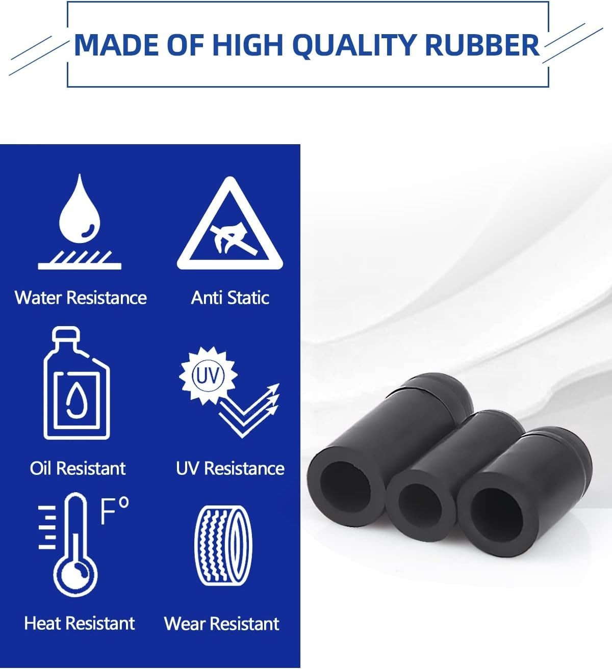 Rubber Vacuum Caps Plug Kit, 102 PCS Assorted Plugs Hose End Black