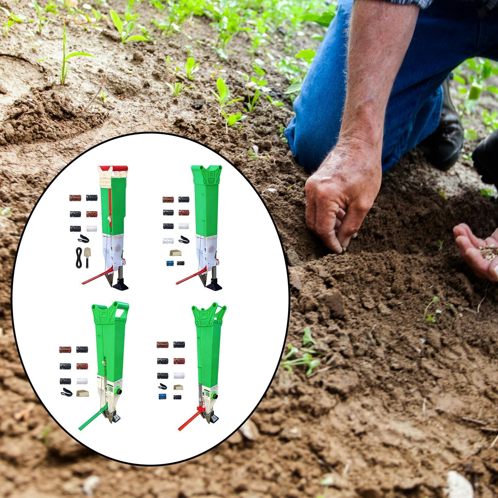 Manual Seeder Handheld Fertilizer Spreader Fertilizer Dispenser Planter Tool for