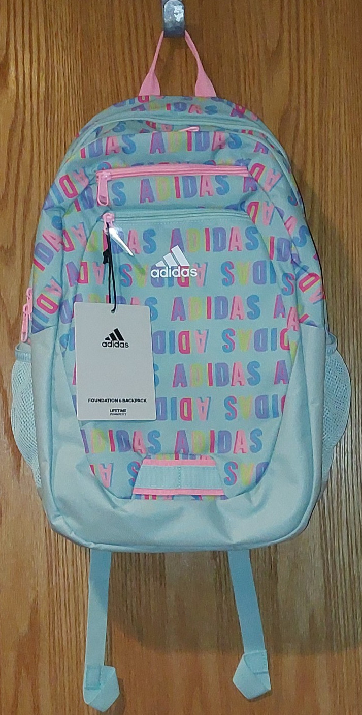 New Adidas Foundation 6 Backpack Aqua Pink Spark