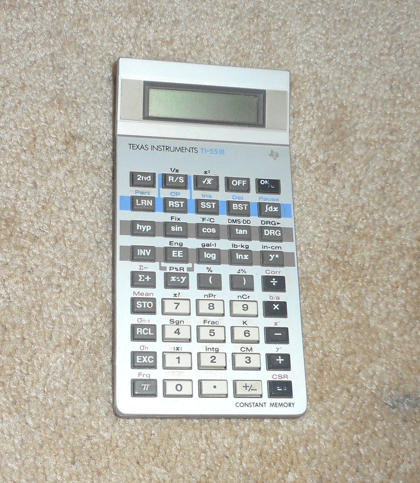 NICE VINTAGE TEXAS INSTRUMENTS TI-55 III CALCULATOR TESTED WORKING