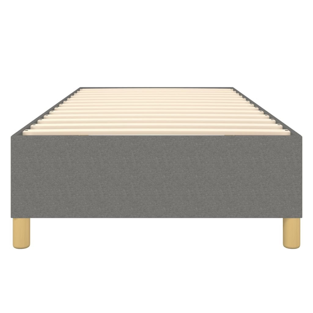 Box Spring Bed Frame Dark Gray Twin XL Fabric (US Only)