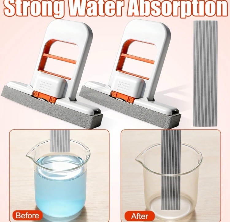3Pcs Mini Foldable Desktop Mop Portable Squeeze Sponge Cleaning Tool,Wet/Dry 🫧