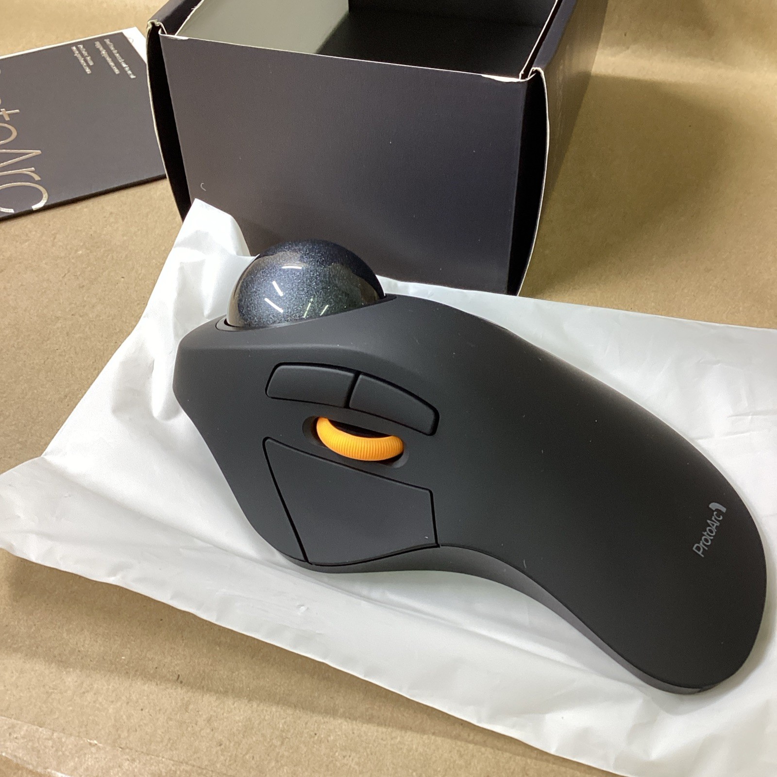 ProtoArc EM03 NL Ergonomic Rechargeable Wireless Trackball Mouse Gray Bluetooth