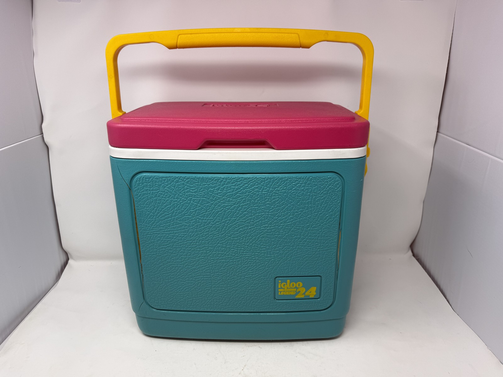 Igloo Legend 24 Cooler Teal Pink Yellow Used